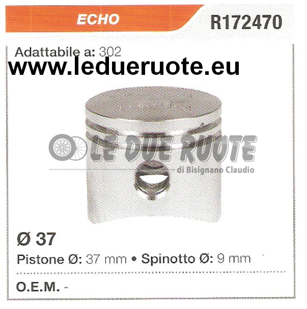 R172470 PISTONE COMPLETO ECHO 302 MOTOSEGA Ø 37 SPINOTTO 9