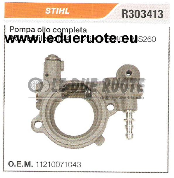 11210071043 POMPA OLIO COMPLETA MOTOSEGA STIHL 024 026 MS240 MS260 ALTA QUALITÀ