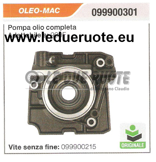 099900301 POMPA OLIO COMPLETA MOTOSEGA OLEO MAC 999F ALTA QUALITÀ ORIGINALE