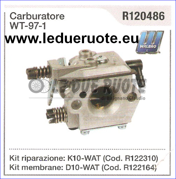 R120486 CARBURATORE A MEMBRANA WALBRO WT - 97 - 1