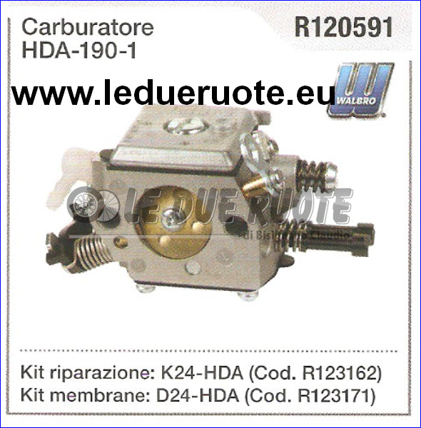 R120591 CARBURATORE A MEMBRANA WALBRO HDA - 190 - 1