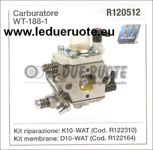 R120512 CARBURATORE A MEMBRANA WALBRO WT - 188 - 1
