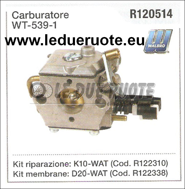 R120514 CARBURATORE A MEMBRANA WALBRO WT - 539 - 1