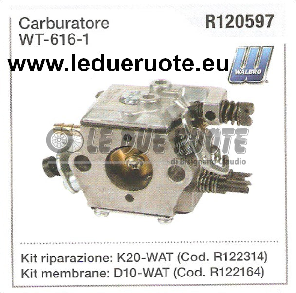 R120597 CARBURATORE A MEMBRANA WALBRO WT - 616 - 1