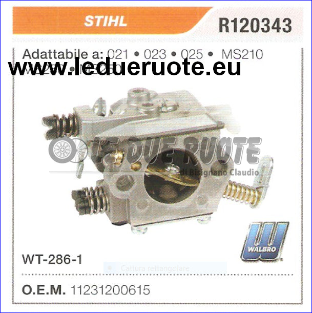 11231200615 CARBURATORE A MEMBRANA WT - 286 - 1 STIHL 021 023 025 MS210