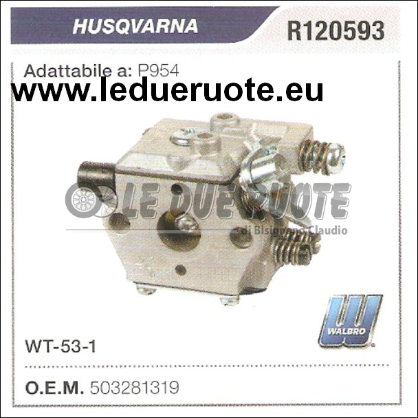 503281319 CARBURATORE A MEMBRANA WT - 53 - 1 HUSQVARNA P954 WALBRO