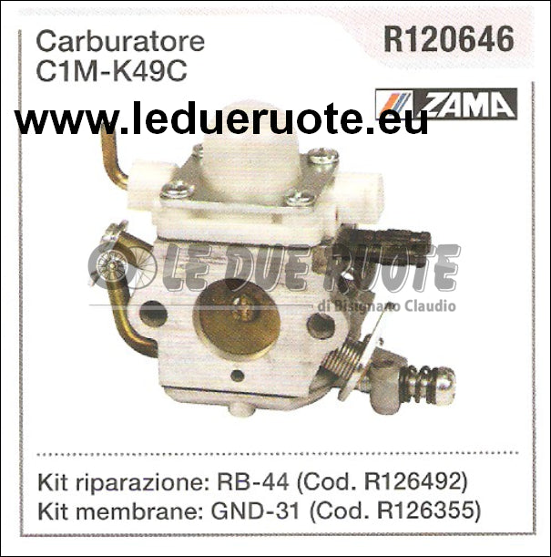R120646 CARBURATORE A MEMBRANA C1M - K49C ZAMA