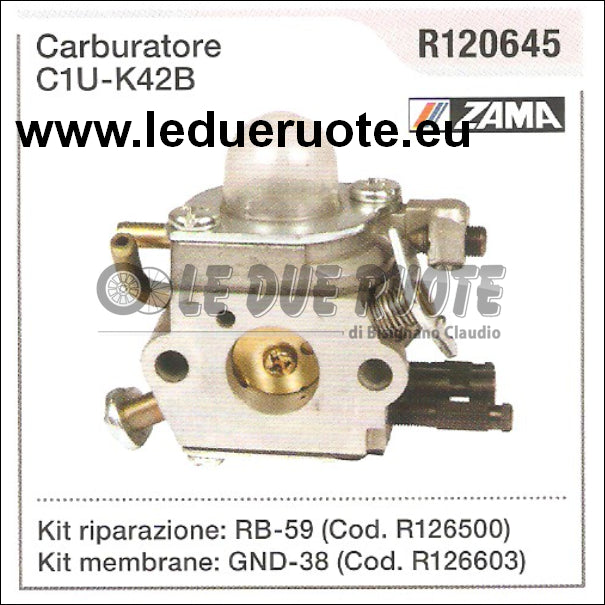 R120645 CARBURATORE A MEMBRANA C1U - K42B ZAMA