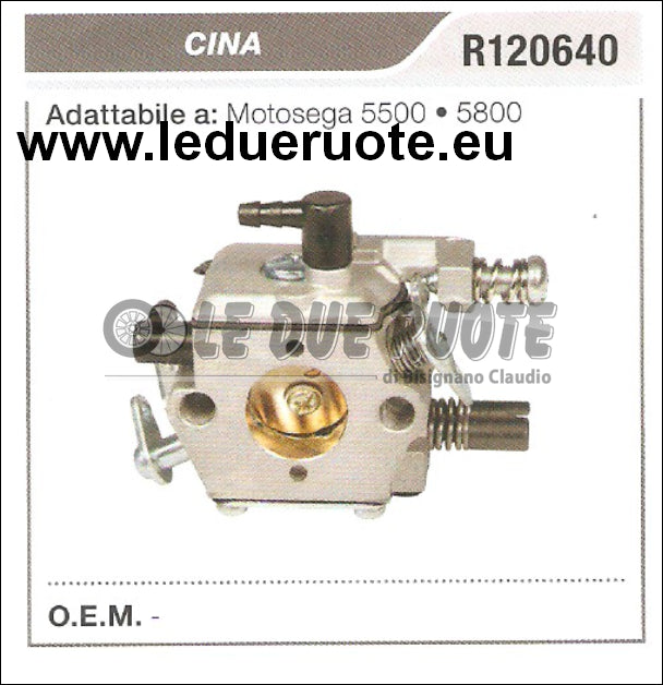 R120640 CARBURATORE A MEMBRANA CINESE MOTOSEGA 5500 5800