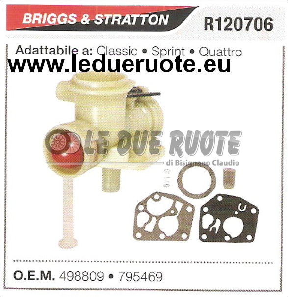 795469 CARBURATORE A VASCHETTA BRIGGS & STRATTON CLASSIC SPRINT QUATTRO