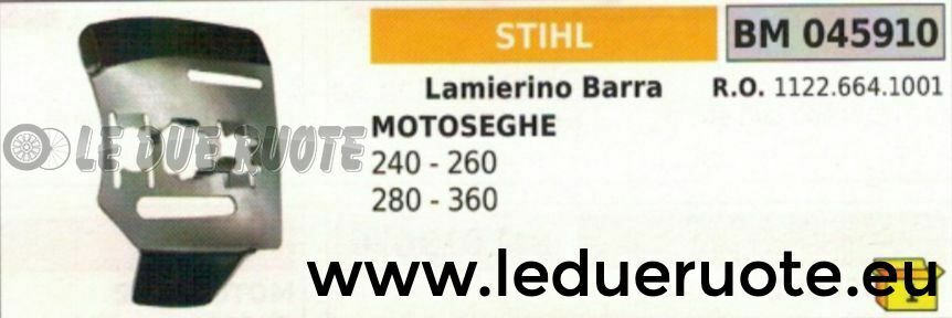 11226641001 LAMIERINO BARRA MOTOSEGA STIHL MS 240 260 280 360