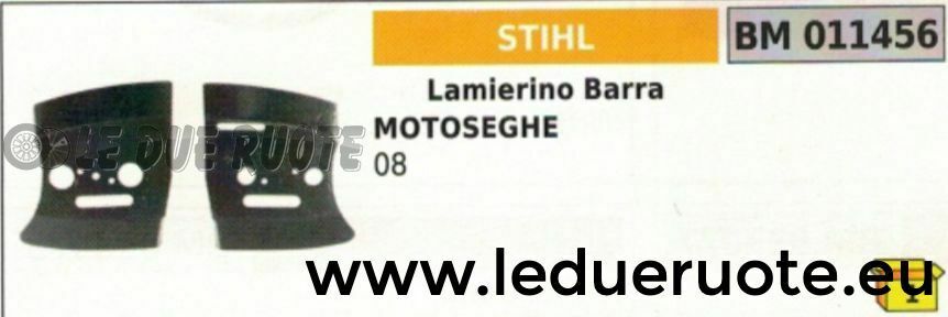 COPPIA KIT 2X LAMIERINO BARRA 2 MOTOSEGA STIHL 08