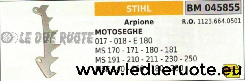 11176640501 ARPIONE ROSTRO MOTOSEGA STIHL 066 MS 290 310 390 440