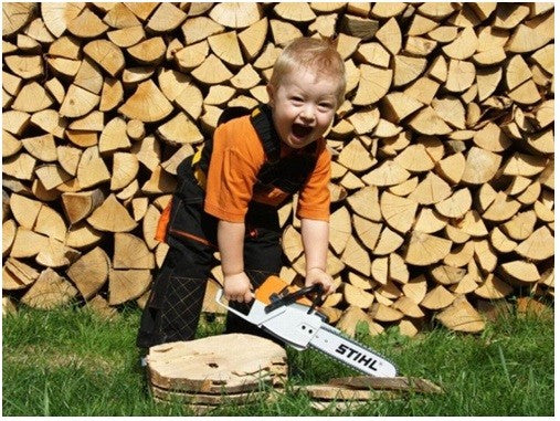 MOTOSEGA GIOCATTOLO ORIGINALE STIHL 3+ con rumore e catena girevole, idea regalo 500i