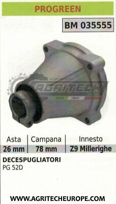 SUPPORTO CAMPANA FRIZIONE COMPLETO DECESPUGLIATORE PROGREEN PG52D ASTA Ø26