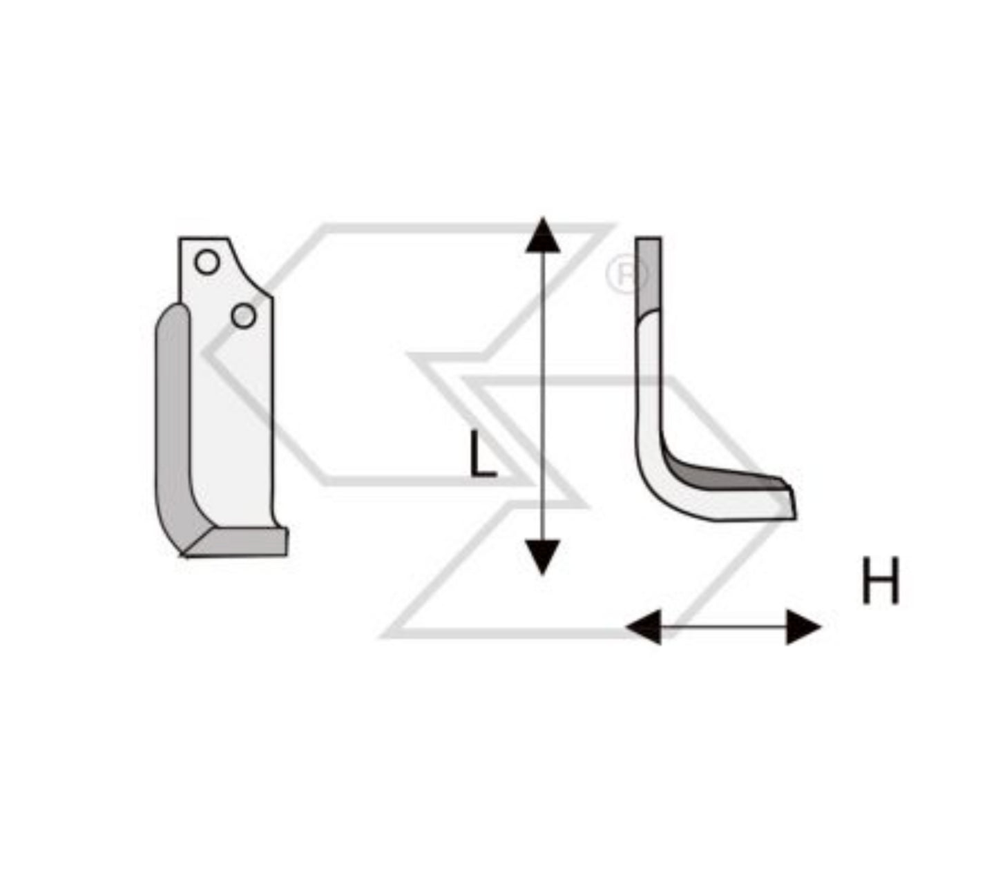20 x ZAPPETTE ZAPPE FRESA MASCHIO A-E-H H110 L193 PIATTO 70x6 FORI INT 44