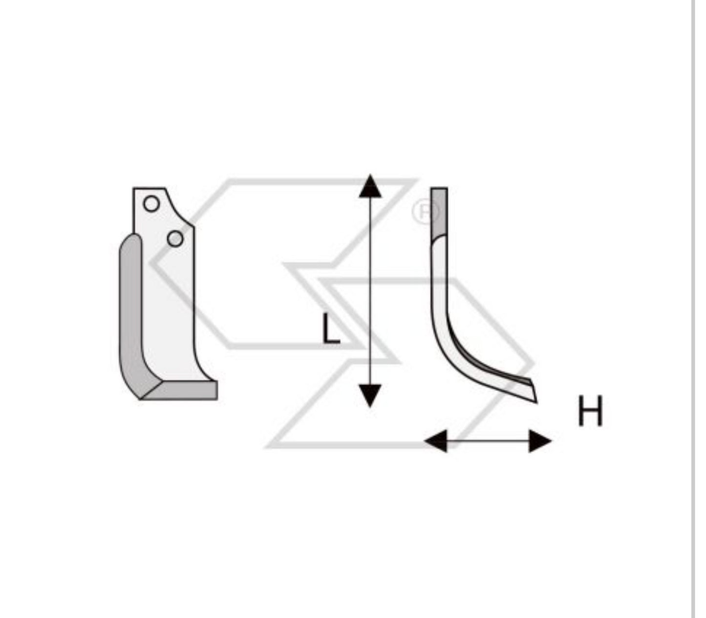 20 x ZAPPETTE ZAPPE FRESA MASCHIO A-E H115 L194 PIATTO 60x6 INTERASSE FORI 44