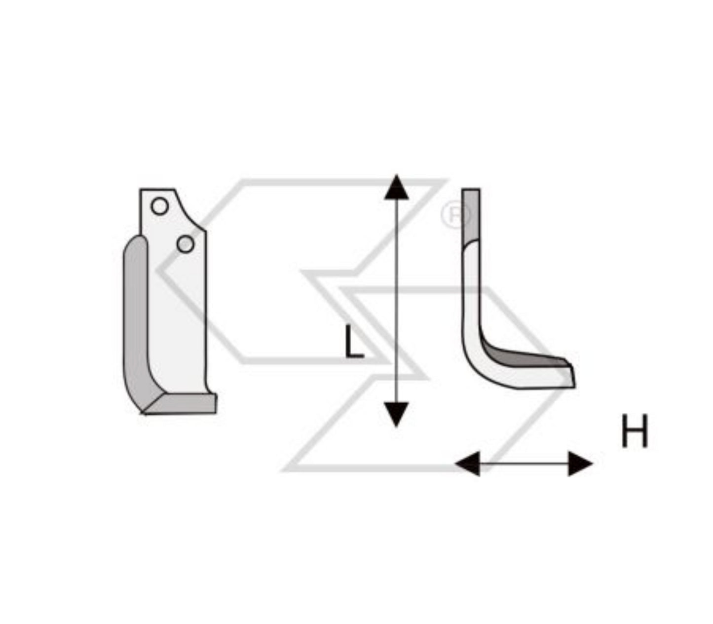 20 x ZAPPETTE ZAPPE SQ FRESA MASCHIO A-E-H H110 L187 PIATTO 70x6 FORI INTER 44