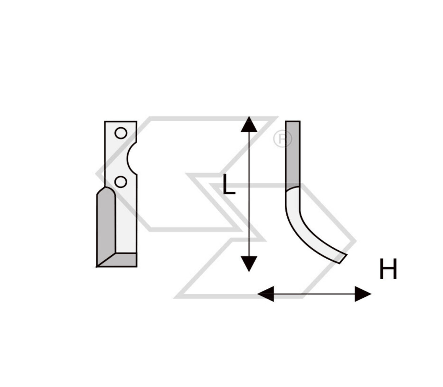 20 x ZAPPETTE MOTOZAPPA MOTOCOLTIVATORE BENASSI RL75 CURVA H60 L183 Piatto35x6