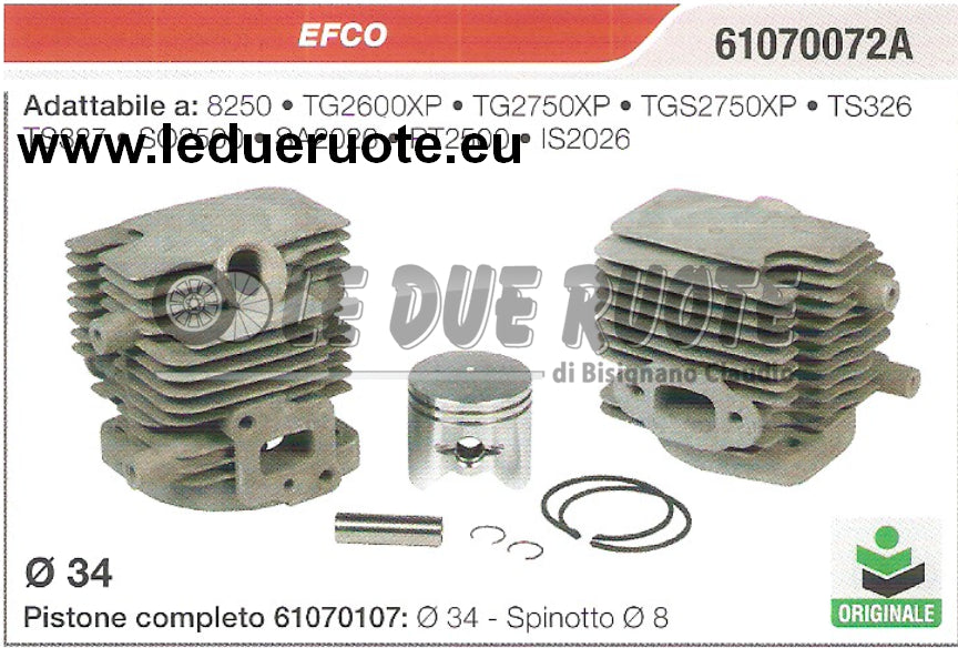 61070072A KIT CILINDRO E PISTONE EFCO 8250 TG2600XP DECESPUGLIATORE MOTOSEGA