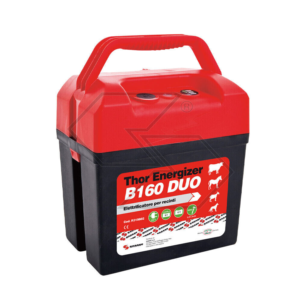 ELETTRIFICATORE PER RECINTO ELETTRICO A BATTERIA 9V/12V THOR ENERG B160 DUO