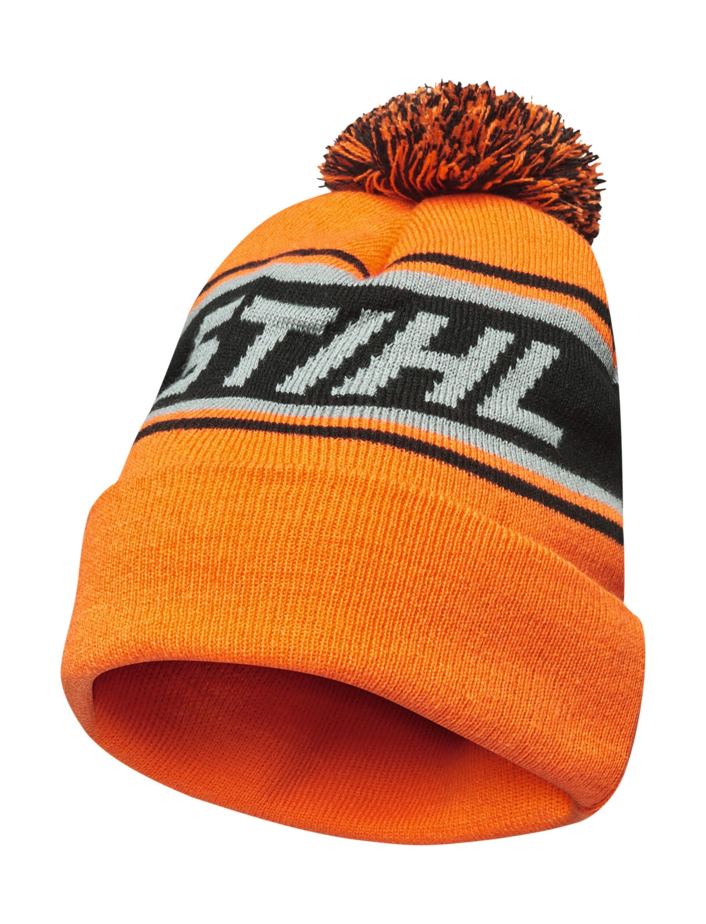 IDEA REGALO - CAPPELLINO IN LANA ARANCIO CON POMPON ORIGINALE STIHL