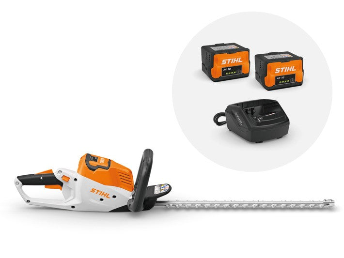 Tagliasiepi tosasiepe a batteria Originale Stihl HSA 50 con 2 batterie AK 10 e caricabatterie