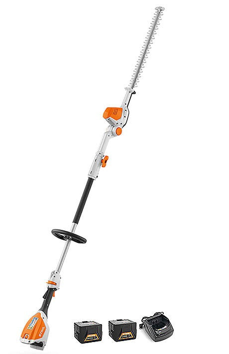 Tagliasiepi allungato a batteria Originale Stihl HLA 56 con 2 batterie AK 20 e caricatore AL 101