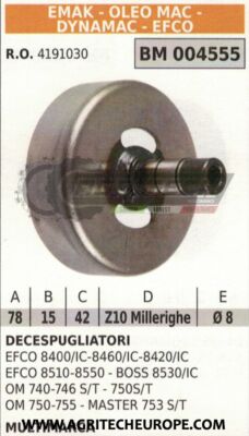 4191030 CAMPANA FRIZIONE ADATTABILE DECESPUGLIATORE OLEOMAC 740 746 75