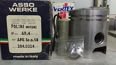 PISTONE POLINI COMPLETO PIAGGIO APE Ø 69,4 SP 18 FASCE SPINA pistons motore NEW
