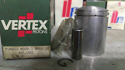 PISTONE VERTEX COMPLETO PIAGGIO CIAO SI BOXER BRAVO GRILLO Ø 38,4 FASCE SPINA