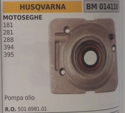 501698101 POMPA OLIO COMPLETA ricambi MOTOSEGA HUSQVARNA 181 281 288 394 395