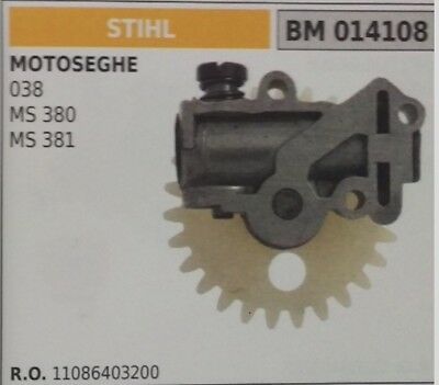 11086403200 POMPA OLIO COMPLETA MOTOSEGA SCOPPIO STIHL 038 MS 380 381