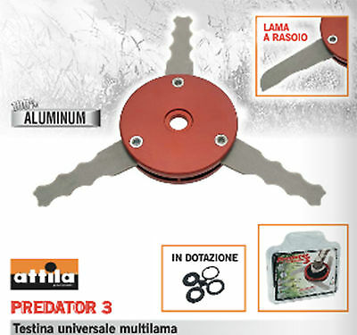 TESTINA MULTILAMA PROFESSIONALE DECESPUGLIATORE ALLUMINIO PREDATOR 3 UNIVERSALE