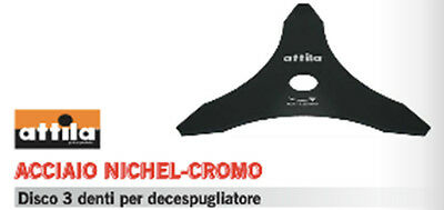 LAMA DISCO PROFESSIONALE DECESPUGLIATORE UNIVERSALE 3 DENTI ACCIAIO NICHEL CROMO