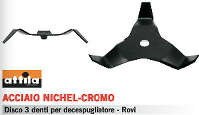 LAMA DISCO PROFESSIONALE DECESPUGLIATORE UNIVERSALE 3 DENTI ACCIAIO NICHEL CROMO