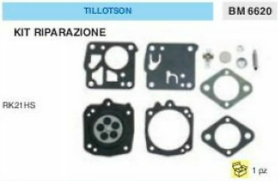 KIT RIPARAZIONE + MEMBRANE membrana CARBURATORE TILLOTSON RK21HS RK 21 HS