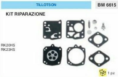 KIT RIPARAZIONE SERIE MEMBRANE membrana CARBURATORE TILLOTSON RK20HS RK23HS