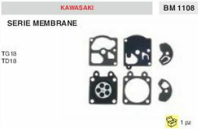 SERIE KIT MEMBRANE CARBURATORE DECESPUGLIATORE TAGLIASIEPI KAWASAKI TG18 TD18