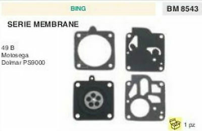 SERIE MEMBRANE membrana CARBURATORE MOTOSEGA BING 49 B DOLMAR PS 9000