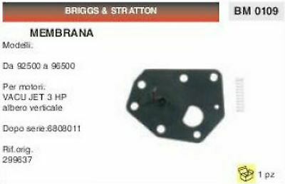 299637 MEMBRANE membrana CARBURATORE BRIGGS & STRATTON VACU JET 3 HP verticale
