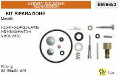 KIT RIPARAZIONE CARBURATORE ASPERA TECUMSEH TECNAMOTOR H25 H70 LAV25 LAV35 HM40