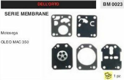 KIT MEMBRANE membrana CARBURATORE DELL'ORTO MOTOSEGA OLEO MAC OLEOMAC 350