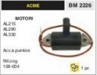 BOBINA ELETTRONICA ORIGINALE MOTOCOLTIVATORE CON MOTORE ACME AL 215 290 330 acc. puntine