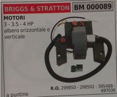 299850 298502 BOBINA MOTORE BRIGGS & STRATTON 3HP 3,5HP 4HP ALBERO ORIZ E VERT