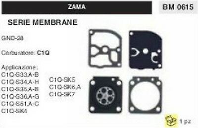 KIT SERIE MEMBRANE membrana CARBURATORE C1Q ZAMA GND-28