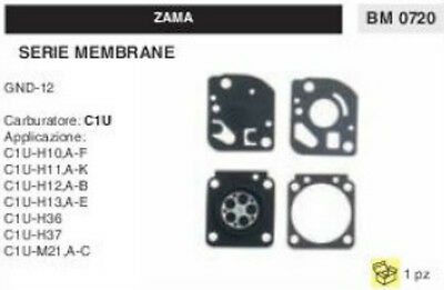 KIT SERIE MEMBRANE membrana COMPLETO CARBURATORE C1U ZAMA GND-12