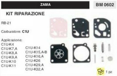 KIT RIPARAZIONE SERIE MEMBRANE COMPLETO membrana CARBURATORE C1U ZAMA RB-21