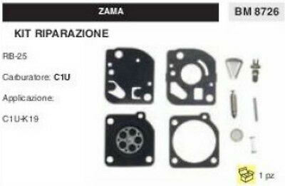 KIT RIPARAZIONE SERIE MEMBRANE membrana COMPLETA CARBURATORE C1U ZAMA RB-25 k19