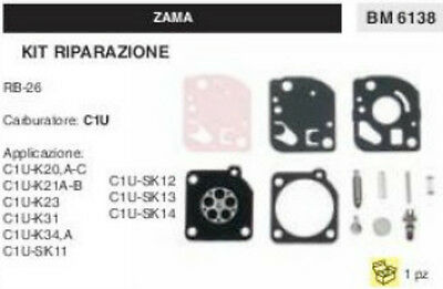 KIT RIPARAZIONE SERIE MEMBRANE membrana COMPLETA CARBURATORE C1U ZAMA RB-26